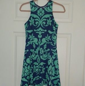 B. Darlin Dark Blue and Teal Sleeveless Dress